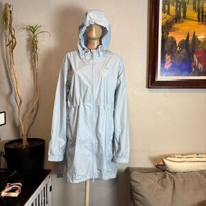 33000ft Jacket Womens Baby Blue Waterproof Outdoor Hooded Lightweight Raincoat